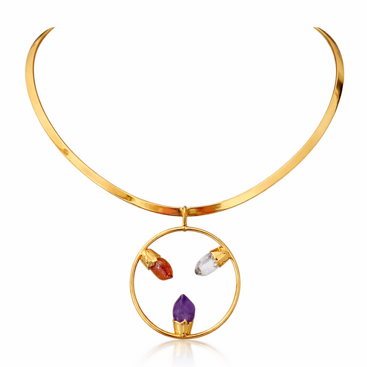 Multi Tri Stone Collar
