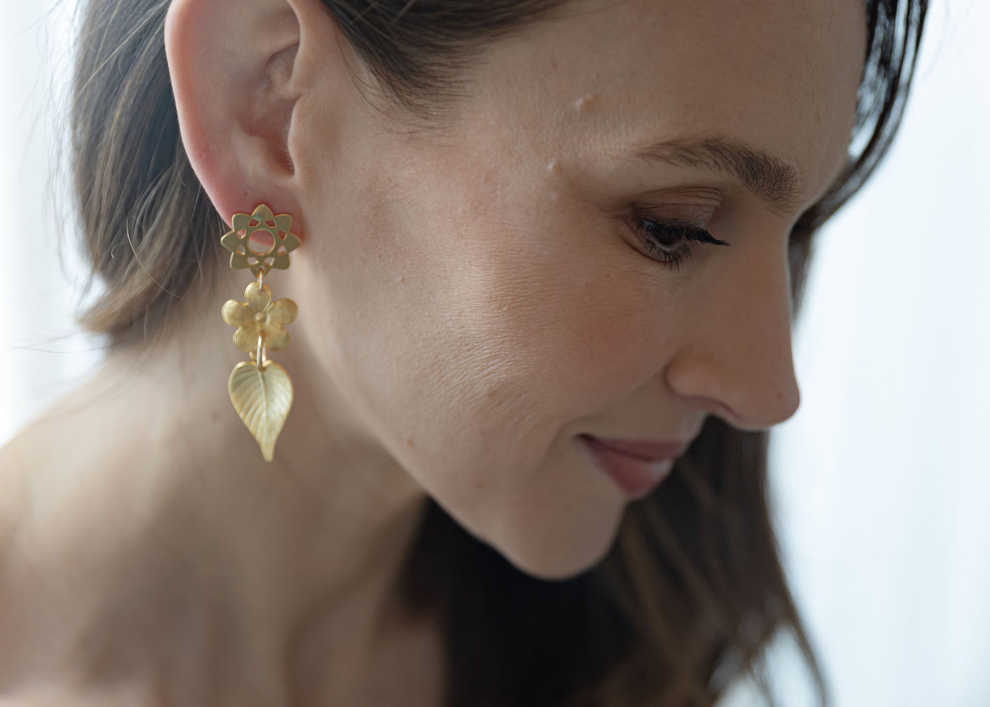 Attract Flower Leaf Earrings | Manifest by Kristin Hayes Jewelry
