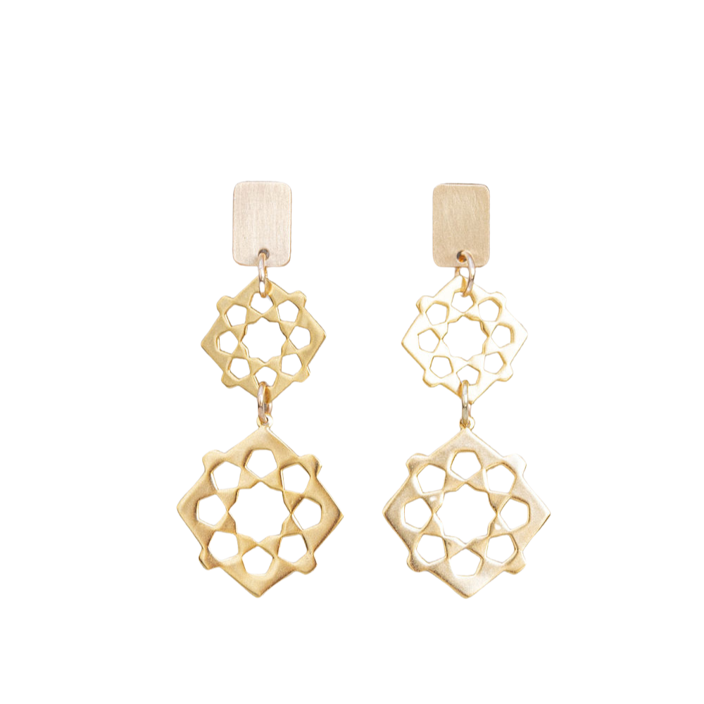 Tab Double Intention Earrings | Manifest | Kristin Hayes Jewelry