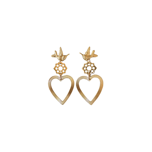 Bird Intention Heart Earrings | Manifest Collection by Kristin Hayes J…