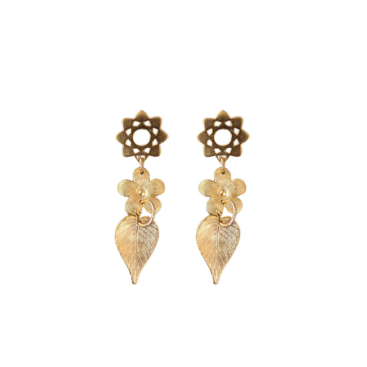 Attract Flower Leaf Earrings | Manifest by Kristin Hayes Jewelry