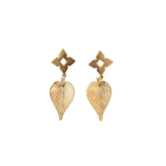 Focus Leaf Earring, Manifest Collection by Kristin Hayes Jewelry