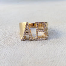 Load image into Gallery viewer, Diamond Johnny Initial Ring (Largest Size)