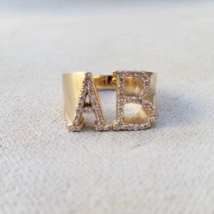 Diamond Johnny Initial Ring (Largest Size)