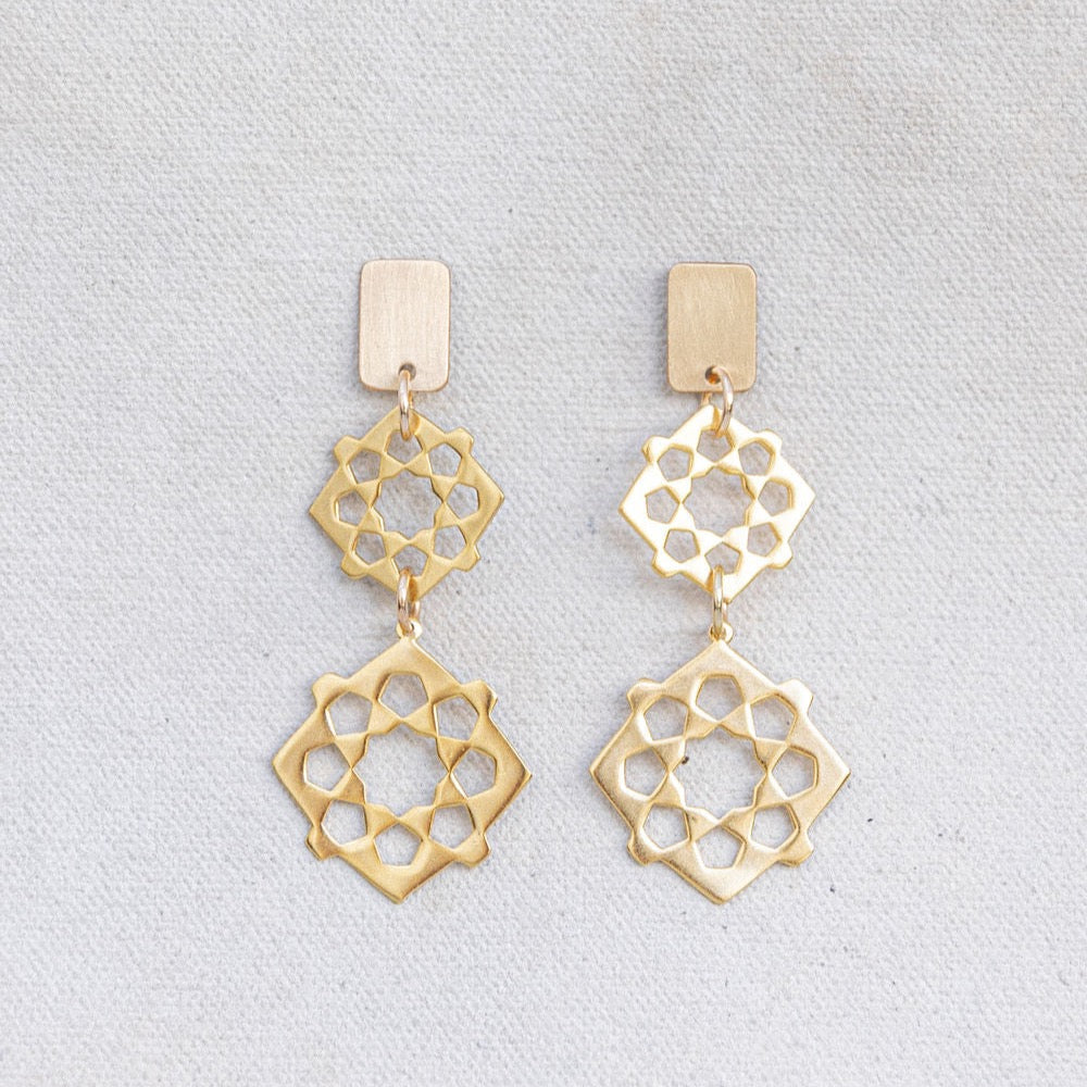 Tab Double Intention Earrings | Manifest | Kristin Hayes Jewelry