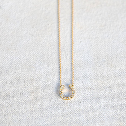 Diamond Horseshoe Necklace by Kristin Hayes Jewelry